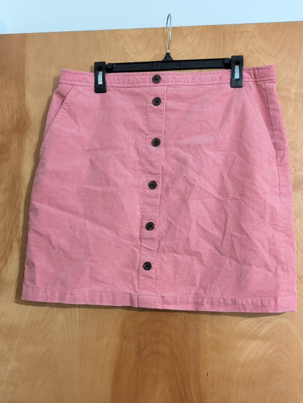 J. Crew Pink Button-Front Mini Skirt
